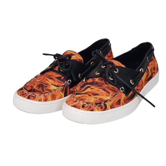 Loudmouth Flames Sailor Boat Style Loafers - Picture 2 of 11